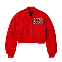 Veste d'automne Xuanzhige surdimensionnée, coupe courte, col montant, manches longues, délavée à l'acide, style vintage streetwear, écologique, haute qualité, personnalisée