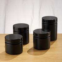 Pot en plastique pour protéines en poudre avec cuillère, 350 ml, 420 ml, 500 ml, 600 ml, 12 OZ, 14 OZ, 16 OZ, 20 OZ, noir