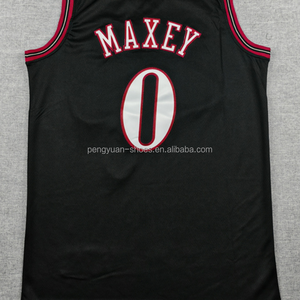 Prêt à Expédier <span class=keywords><strong>Tyrese</strong></span> Maxey Noir Édition Classique Maillot de Basketball Cousu de Meilleure Qualité - Product Image 1