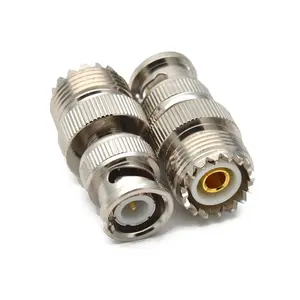 High performance full brass RF Coaxial BNC male to UHF female straight connector