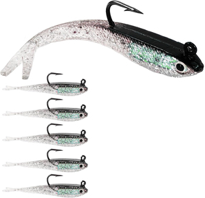 Señuelo de pesca blando de 15 cm y 30 g para lubina y lucio, cebo artificial tipo eel con cabeza de jig de plomo para carpa - Product Image 1