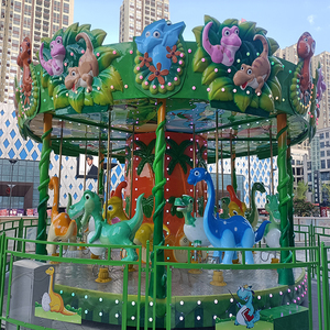 Magnifique carrousel vert pour parcs d'attractions intérieurs et extérieurs, manège à chevaux, carrousel dinosaure à vendre - Product Image 2