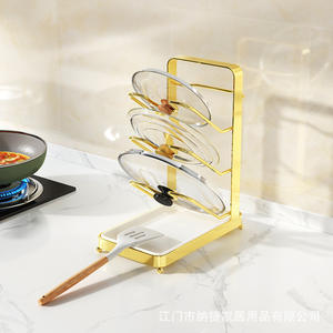 Étagère de rangement murale pour cuisine Najie, taille L, multi-niveaux, porte-couvercles avec plateau pour égouttoir - Product Image 3