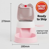 Distributeur automatique de nourriture pour animaux de compagnie en plastique, à gravité, pour chats et chiens, base antidérapante, 2L, anti-fuite, motif uni