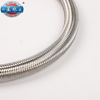 Tuyau ondulé en acier inoxydable avec joint d'expansion en PTFE, soufflet antistatique, tuyau de gros calibre résistant à la corrosion basse pression