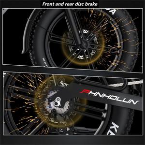 Châu Âu Kho Miễn Phí Vận Chuyển 1000W 17ah Dài Rang 20 Inch Chất Béo Lốp Xe Đạp Điện Đôi Hệ Thống Treo Chất Béo Ebike EU - Product Image 6