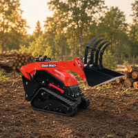 Mini CE EPA EURO 5 Rubber Track Skid Steer Loader Dengan Bucket Grapple Hidrolik untuk Pemuatan Mulsa dan Pekerjaan Pembersihan Kebun