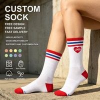 Chaussettes de sport pour hommes personnalisées avec logo, respirantes, pour la course et le basketball, chaussettes mi-mollet, fabricant, faible MOQ, chaussettes personnalisées en gros