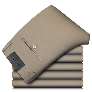 <span class=keywords><strong>Pantaloni</strong></span> Formali da <span class=keywords><strong>Uomo</strong></span> Chic per Primavera e Autunno, Casual da Ufficio, Lussuosi e alla Moda, Vestibilità Regolare, Peso Medio - Product Image 1
