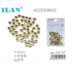 Borchie a Stella in Metallo ILAN 4x10mm Dorate per Accessori di Abbigliamento - Product Image 1