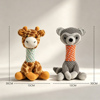 Ensemble de jouets pour chien écologiques et mignons en forme de girafe et raton laveur, en corde de coton et peluche, couineurs, résistants aux morsures, jouets à mâcher pour la dentition et divertissement canin