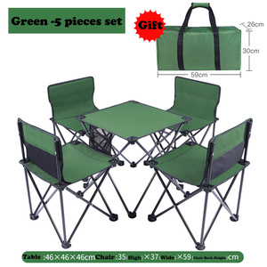 Design moderno in acciaio laccato pieghevole tavolo da Picnic e sgabelli all'aperto spiaggia festa da pranzo barbecue interno/esterno sedia pieghevole Set - Product Image 4