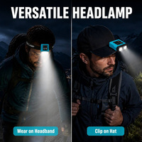 Lampe frontale Brightenlux 300 lumens rechargeable avec détecteur de mouvement, lumière rouge, mini lampe à clipser sur casquette, légère pour la pêche