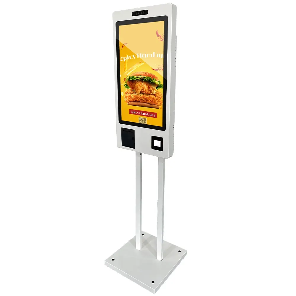 เทอร์มินัลการชำระเงินในร่มตู้สั่งซื้อด้วยตนเอง Kiosk การชำระเงินอาหารอย่างรวดเร็ว