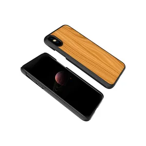 IPhone के लिए X XS कस्टम विशेष डिजाइन प्लास्टिक पीसी अंडाकार लकड़ी gluing प्लेट ठंड सेल फोन के मामले में कवर निर्माता