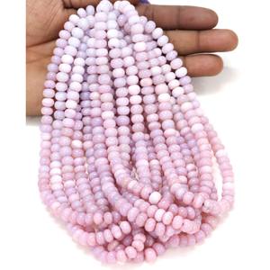 Hermosa Flor de ópalo Rosa Suave Rondelle forma cuentas con 15 "de longitud suave Rondelle cuentas de piedras preciosas para la fabricación de joyas artesanales - Product Image 1