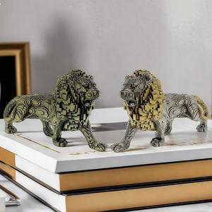 Nouvelle Décoration de Bureau Animalière Moderne et Créative en Résine Époxy Sculptée, Ornement Lion Marchant de Luxe Léger pour Salon - Product Image 1