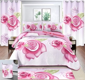 Juego de cama de 8 piezas para <span class=keywords><strong>3</strong></span> <span class=keywords><strong>personas</strong></span> con cortinas a juego set di biancheria da letto set 8 pezzi copriletto king size set di cotone - Product Image 2