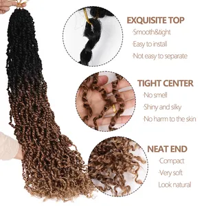 18 28 Inch Synthetic Crochet Braids Ombre Brown Blonde Long Wavy Majesty Twist Crochet Hair Curly Passion Twist Braiding Hair