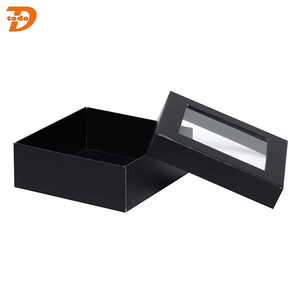 Tái chế thân thiện với môi tùy chỉnh trang trí cứng nhắc sọc Kraft Hộp quà tặng giấy với cửa sổ rõ ràng - Product Image 5