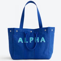 Tas Tangan Kanvas Katun Multifungsi Berkualitas Tinggi Model Terbaru 2026, Tas Pantai Custom Warna Biru