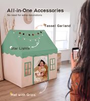 Grande tente de jeu pour enfants en forme de château de princesse, en polyester, maison de jeu d'intérieur avec fenêtres pour filles et garçons