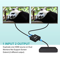 Répartiteur HDMI 4K 30Hz 1 entrée 2 sorties, MT-VIKI 1 ordinateur 2 moniteur + adaptateur secteur 2 ports répartiteur HDMI 1x2