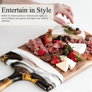 Planche à découper en résine faite à la main en bois d'acacia de luxe moyen comme planche à fromage et service <span class=keywords><strong>Charcutier</strong></span> - Product Image 2