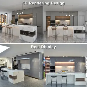Pa design modular moderno melamina armário de cozinha