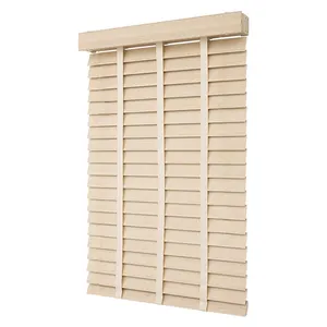 Solid Basswood Venetian Blinds Smart Motorized Electric Cordless and Manual Wooden Blinds PVC Fauxwood Blinds Curtain