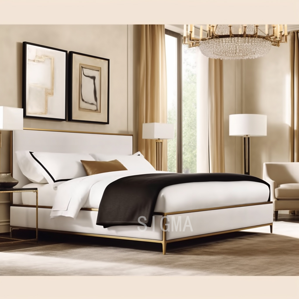New design  Luxury home bedroom furniture set Bedroom furniture metal bed