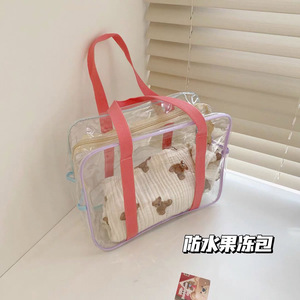 Bolso de hombro colorido y portátil, bonito y práctico, bolsa de natación de gran capacidad, bolsa de almacenamiento transparente - Product Image 2