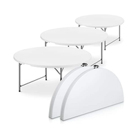 Durable 8-10 Places Solide Blanc 60 "HDPE En Plastique Banquet 5ft Table Pliante Ronde pour Événements et Banquets