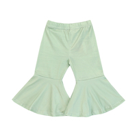 Bébé fille couleur unie super doux cloche pantalon tout-petits fille velours léopard cloche bas enfants fille pleine longueur pantalon évasé