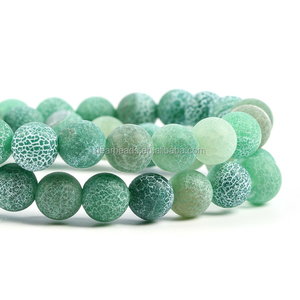 Natürlicher gefroste ter rissiger Achat, bunte matte Achat lose Perlen für DIY-Schmuck herstellung 4mm 6mm 8mm 10mm, 38cm - Product Image 5