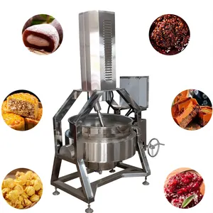 Commercial Steam Electric Gas Heating Multi-Purpose Semi Automatic Sugar Cooking Pot With Mixer Fruit Jam Cooker