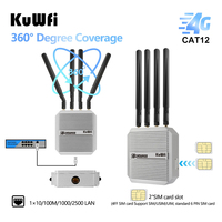 Router WiFi6 4G LTE Cat.12 para Exteriores KuWFi con Doble Banda, MESH, IP67 Impermeable, Módem 4G con 2 Tarjetas SIM para Soluciones de Red Agrícola, Envío DDP a EE. UU.