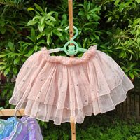 Jupe en tulle à paillettes étoilées, double couche, légère, style doux, pour ballet et danse chinoise, vêtements de danse pour filles