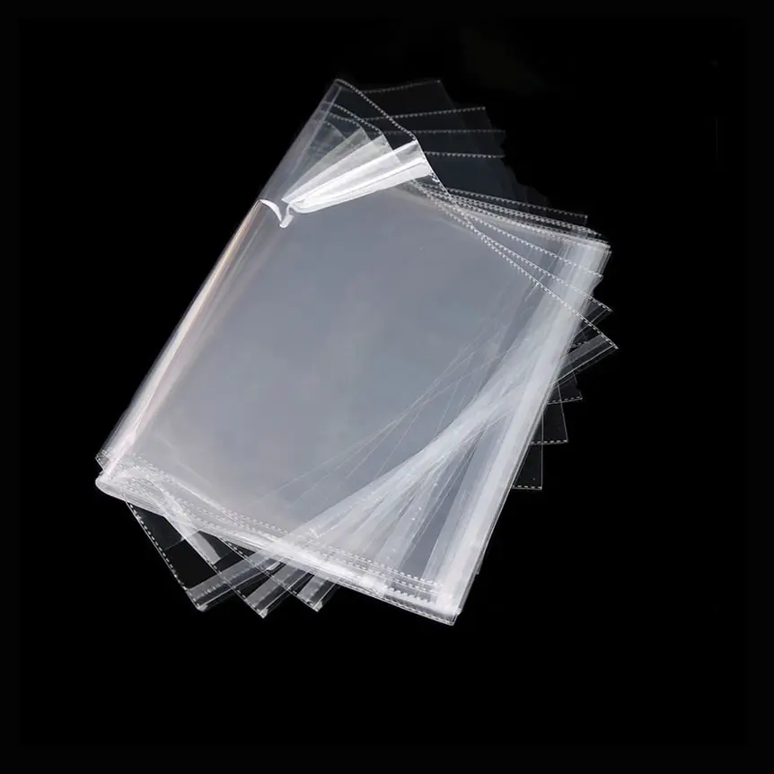 थोक सस्ते स्वयं चिपकने वाला स्वयं सील बैग उच्च पारदर्शिता प्लास्टिक OPP पाली बैग के साथ स्वयं चिपकने वाली पट्टी टेप