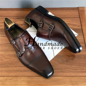 Zapatos italianos de cuero hechos a mano - nuevos zapatos formales de negocios para hombre, cuero vacuno de primera calidad, zapatos Monk, zapatos de monje - Product Image 6