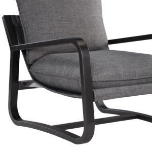 DB Blaire Silla de cabestrillo minimalista Marco de metal con mechones extensible Tapizado Tela de carbón cómoda para uso en el hogar Oficina Hotel - Product Image 6