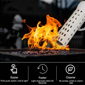 Allume-feu électrique <span class=keywords><strong>SEB</strong></span> <span class=keywords><strong>KAMADO</strong></span> 2000W en acier inoxydable pour barbecue extérieur, fumoir et cheminée, avec couvercle inclus - Product Image 6
