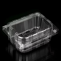 Barquette à fruits jetable ventilée recyclable avec couvercle à charnière |   Conteneur d'emballage en PET transparent de qualité alimentaire pour les raisins