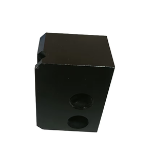 Custom CNC Machined Steel Alloy Block With Dual Circular Cutouts Precision Metal Component - Product Image 2