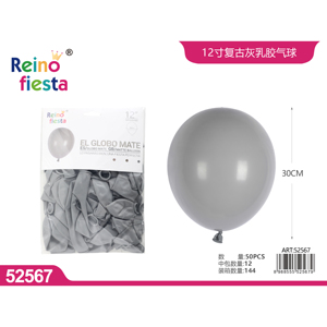 50 pezzi Retro grigio 12 pollici palloncini opachi finitura spessa decorazioni per feste forniture per la festa della mamma e Ramadan all'ingrosso - Product Image 1