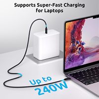 Câble USB 4 prenant en charge l'affichage 8K HD, transfert de données 40 Gbps, charge 240W, câble USB C vers C avec blindage en feuille d'aluminium pour ordinateur portable, moniteur
