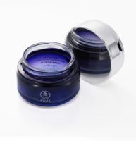 Emballage de luxe, pot de crème pour le visage de 30 g et 100 g avec couvercle argenté, pot rond écologique pour soins de la peau, flacon en verre cosmétique de 50 ml pour hydratant
