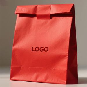 Bolsas de Papel SOS Impresas Personalizadas, Resistentes a la Grasa, con Logotipo Personalizado, Bolsa de Papel Kraft Blanca SOS con Fondo Plano para Entrega de Alimentos - Product Image 4