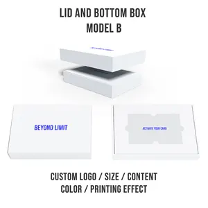 Custom Logo Luxury Gift Vip Credit Card Packaging Box Magnetic Black Business White Wedding Rigid Paper Metal Cardboard Holder