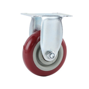 Wolverine <b>Casters</b> Swivel <b>Caster</b> 2 Inch Red PVC <b>Wheel</b> Dual Bearings Industrial Use - Product Image 1